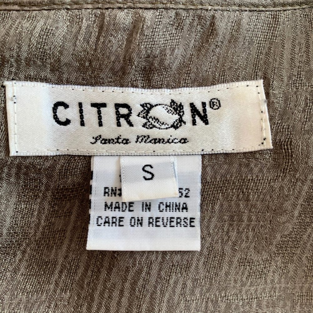 Citron Silk Button Front Tunic - Picture 4 of 5
